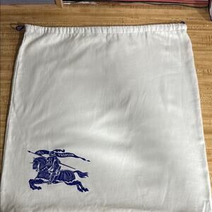 Burberry White Bag with Blue Knight Design